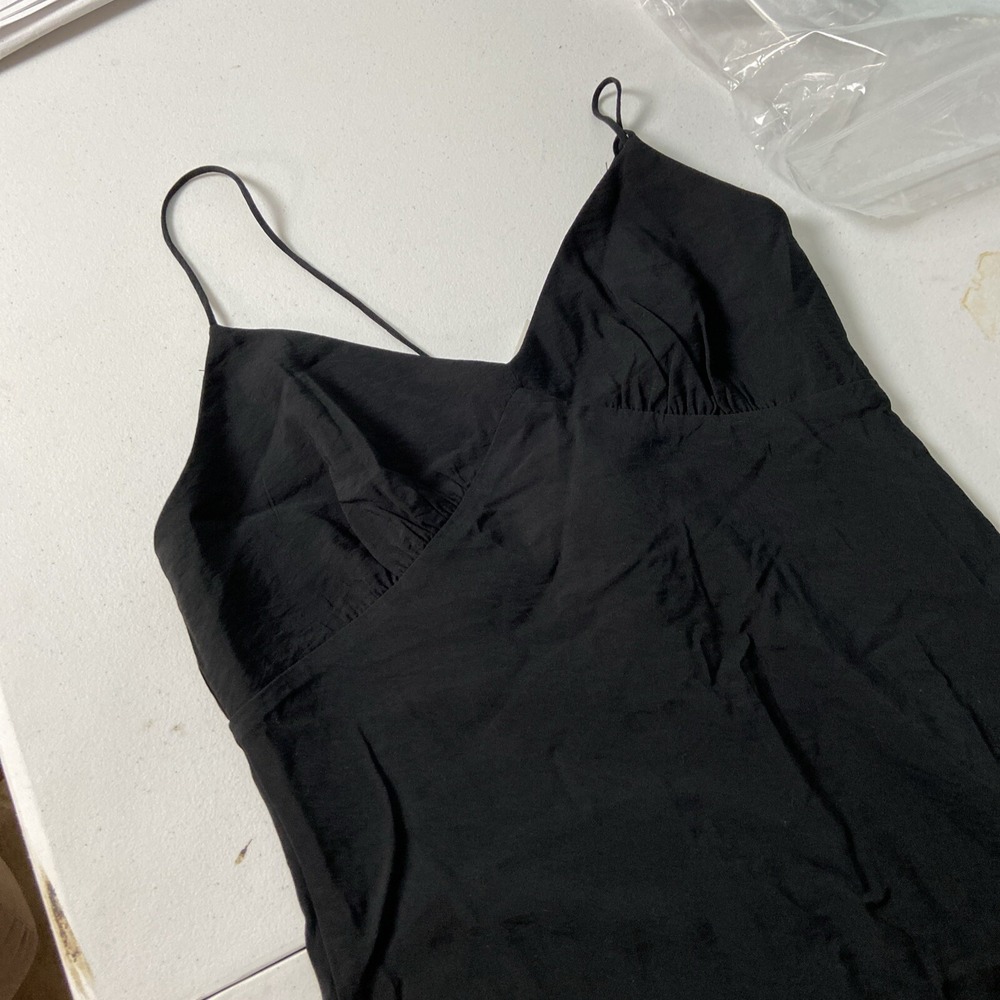 Madewell women's Layton Midi Slip Dress Size 2 Black NK419 - Picture 2 of 6